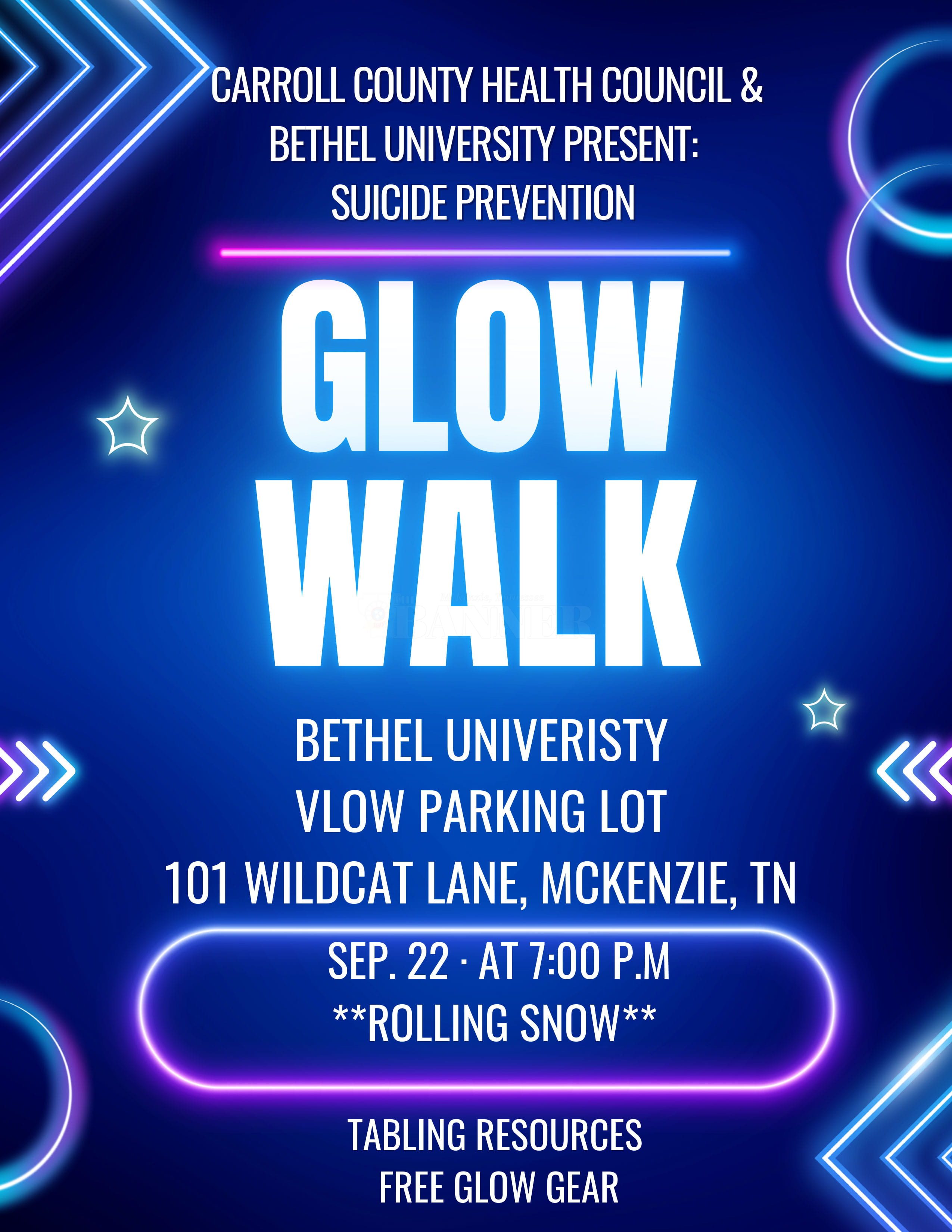 Glow Walk to Bring Awareness, Prevention of Suicide