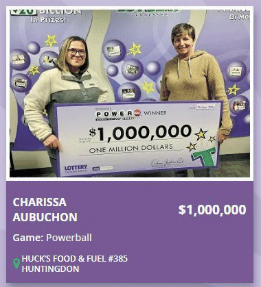 HUNTINGDON: Lottery Officials Announce Aubuchon is Winner of $1 Million