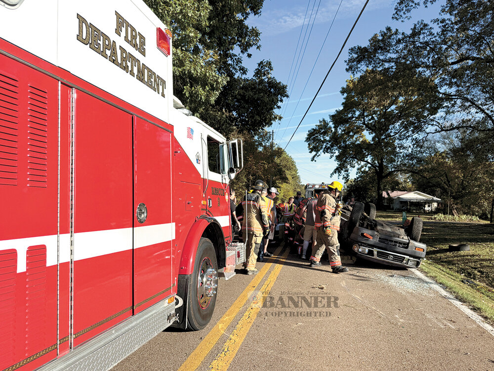 Man Extricated From Overturned Pickup