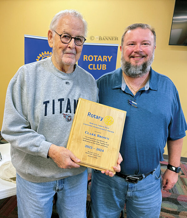 Brown Honored for Service by Rotary Club