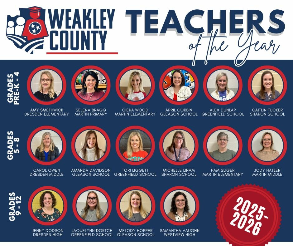 Weakley County Teachers of the Year