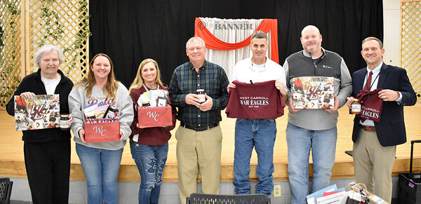 West Carroll School Board Members Receive Student-Crafted Gifts
