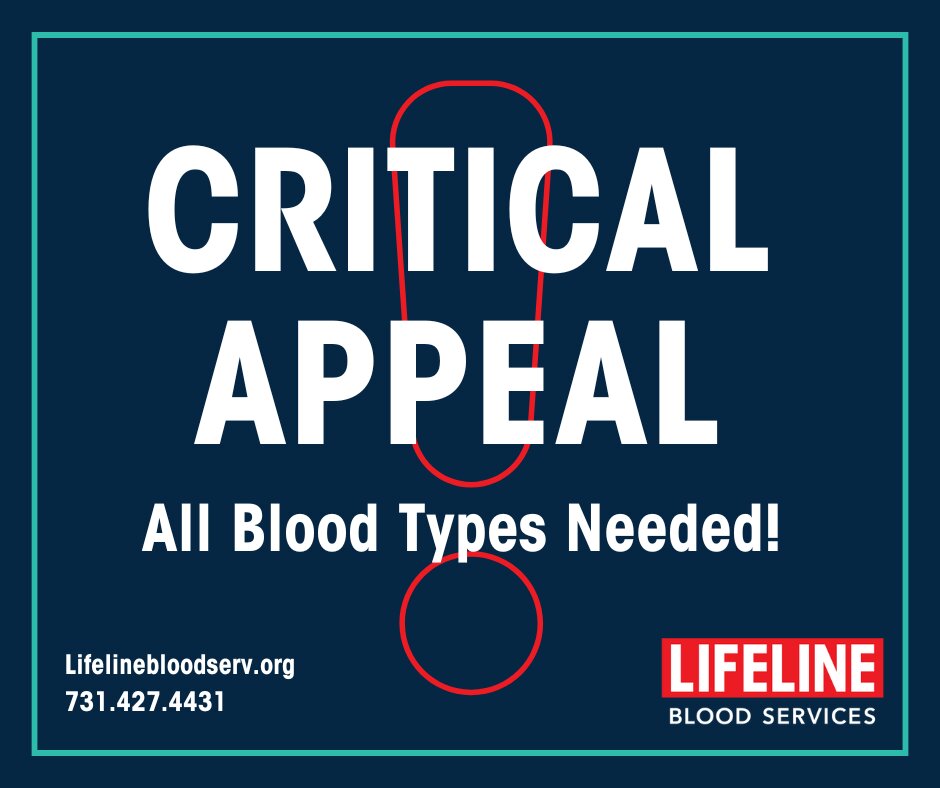 LIFELINE Blood Services Announces Critical Appeal For All Blood Types