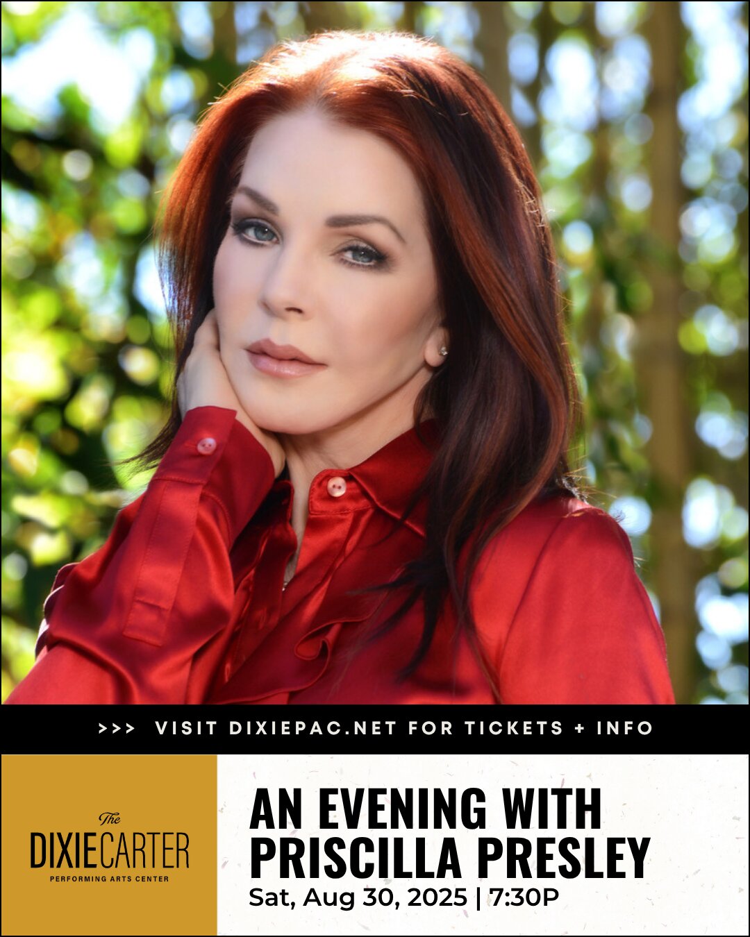 Priscilla Presley Opens The Dixie’s 20th Season on Sat, August 30, 2025