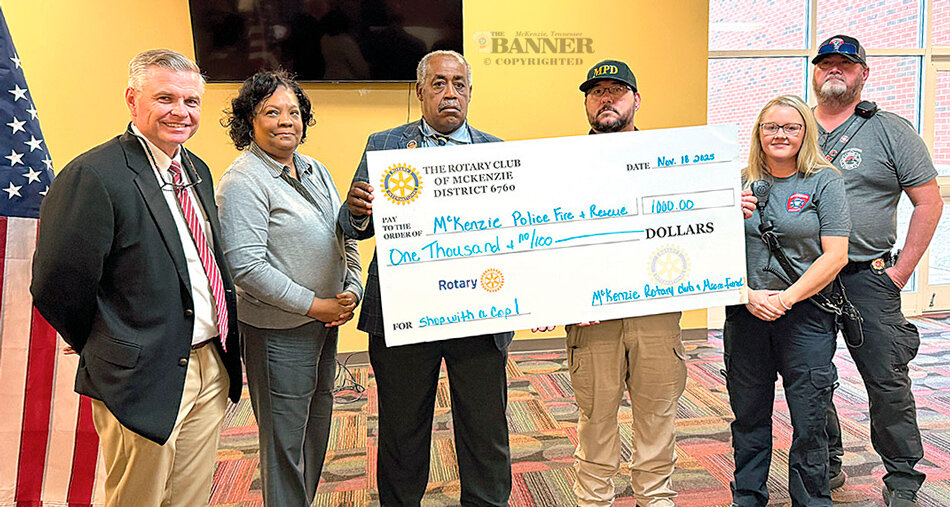 McKenzie Rotary Club Donates $1,000 To First Responders’ Christmas for Kids
