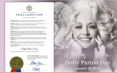 Gov. Lee Proclaims “Dolly Parton Day” in Tennessee