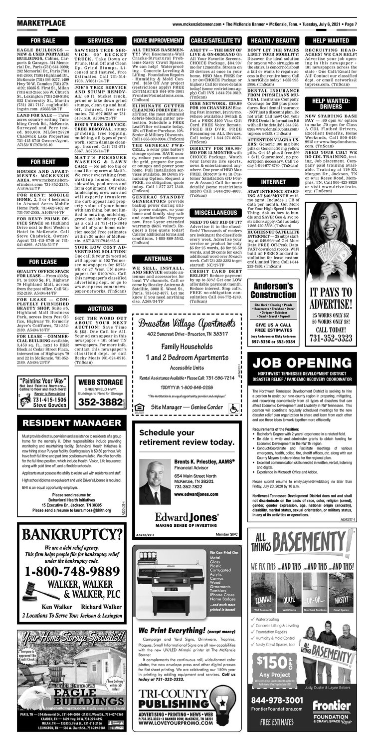 McKenzie Banner Classifieds 7-6-21