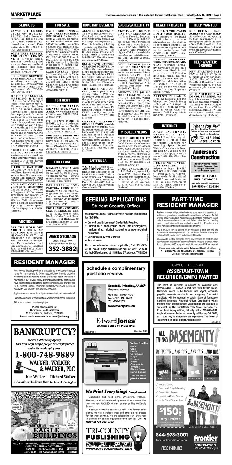 McKenzie Banner Classifieds 7-13-21