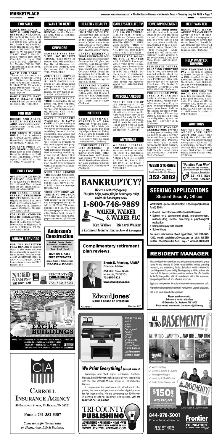 McKenzie Banner Classifieds 7-20-21