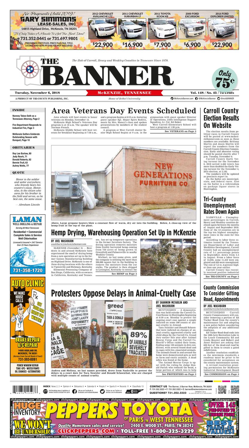 McKenzie Banner Nov. 6, 2018