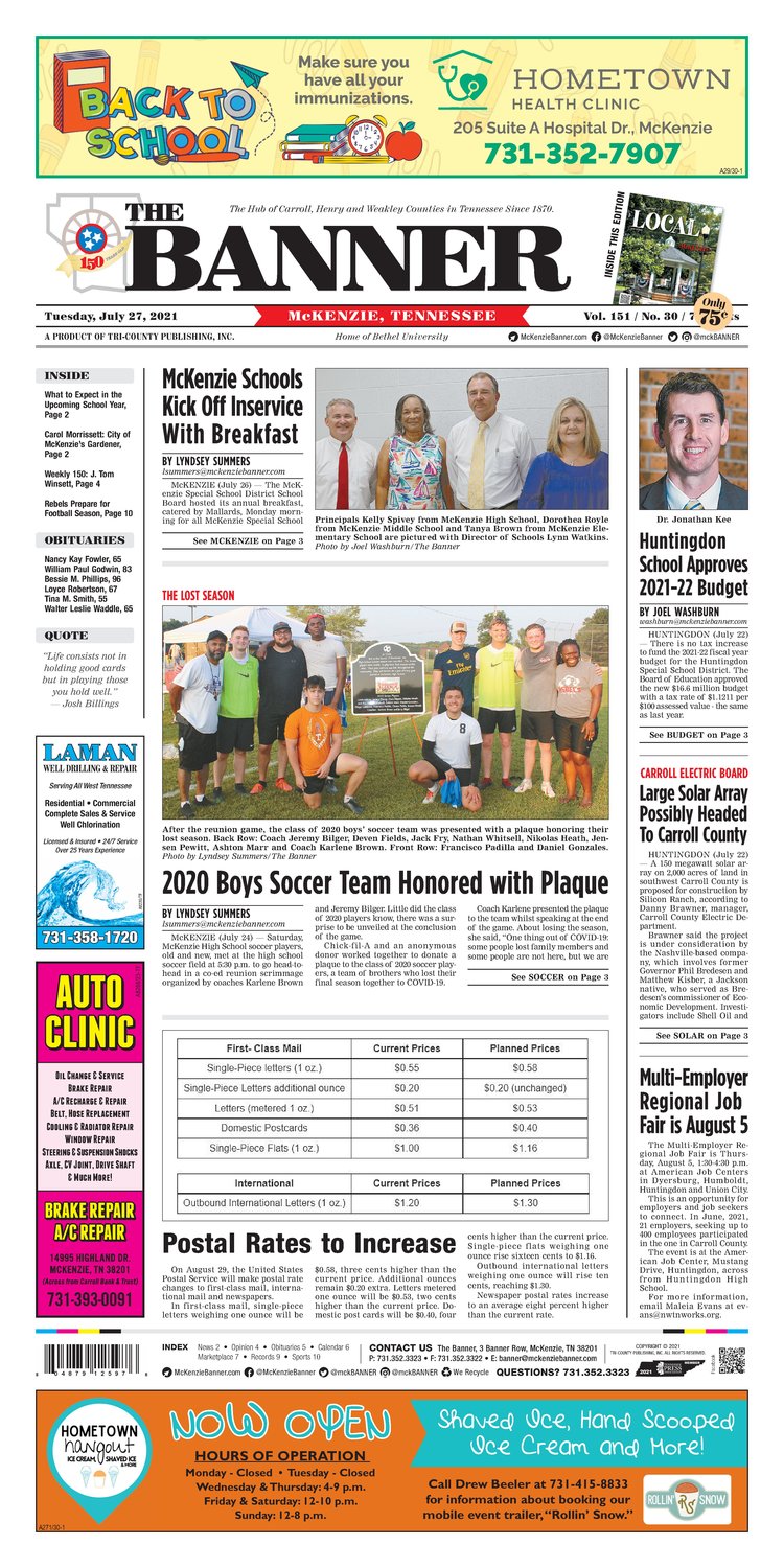McKenzie Banner July 27, 2021