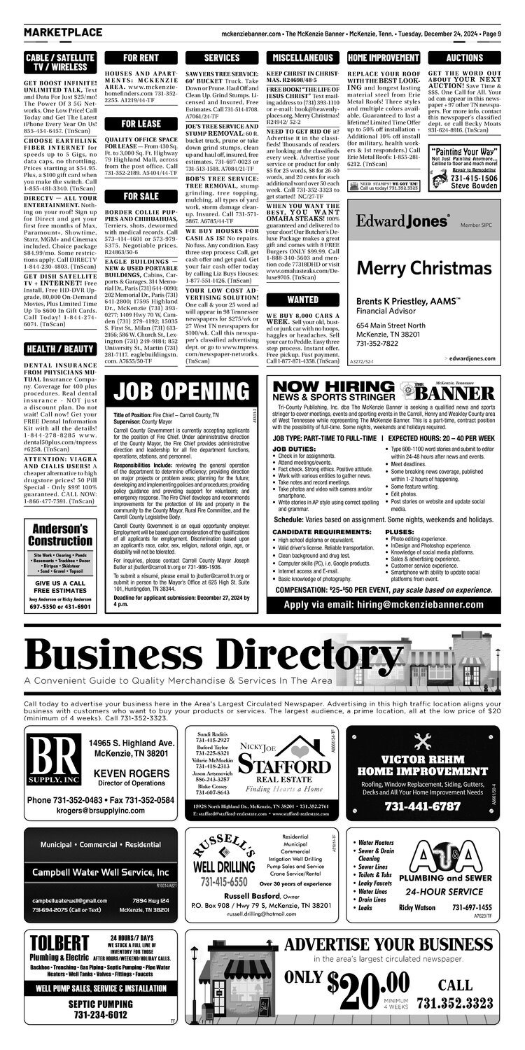 McKenzie Banner Marketplace 12-24-24