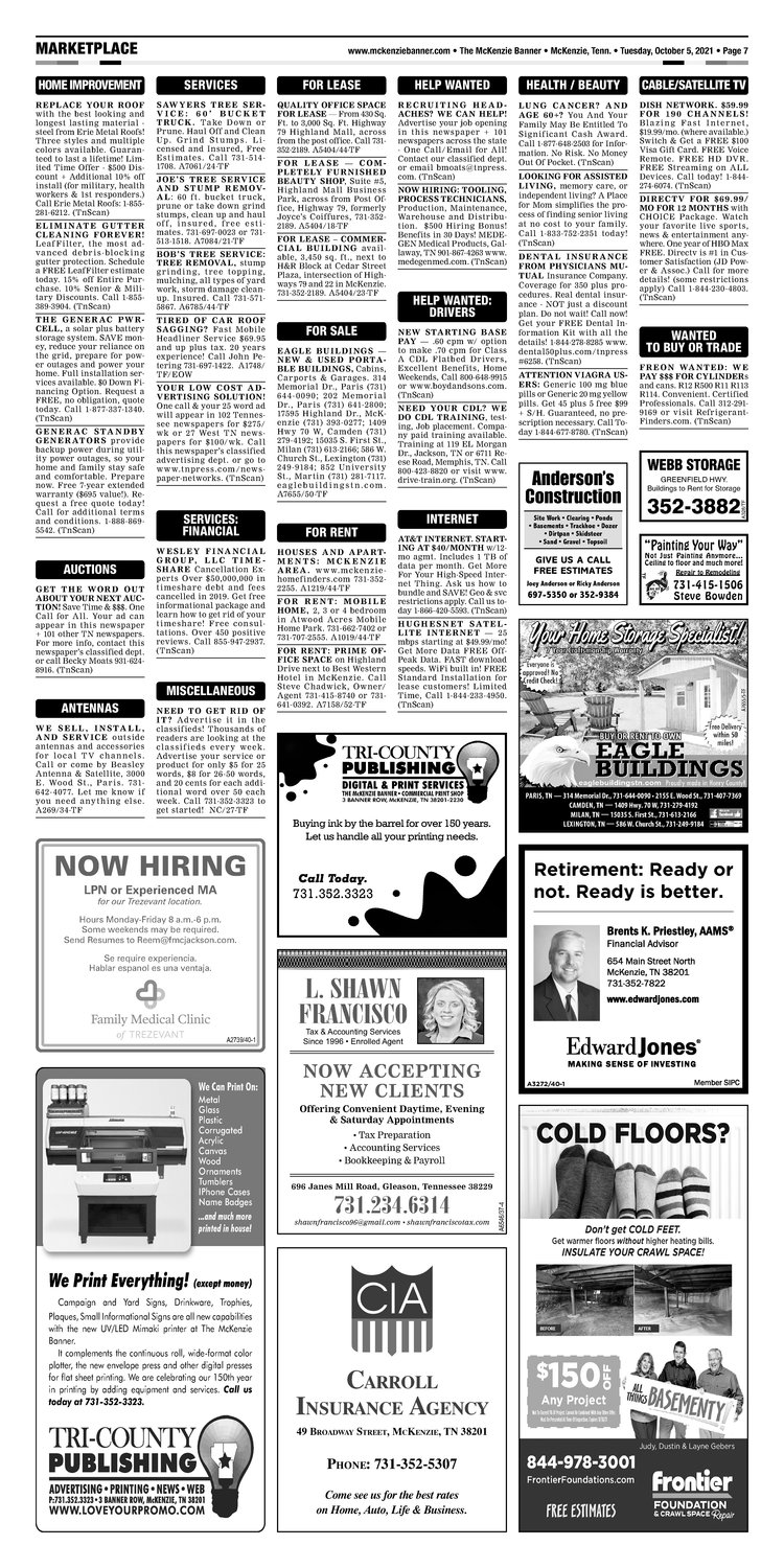 McKenzie Banner Classifieds 10-5-21