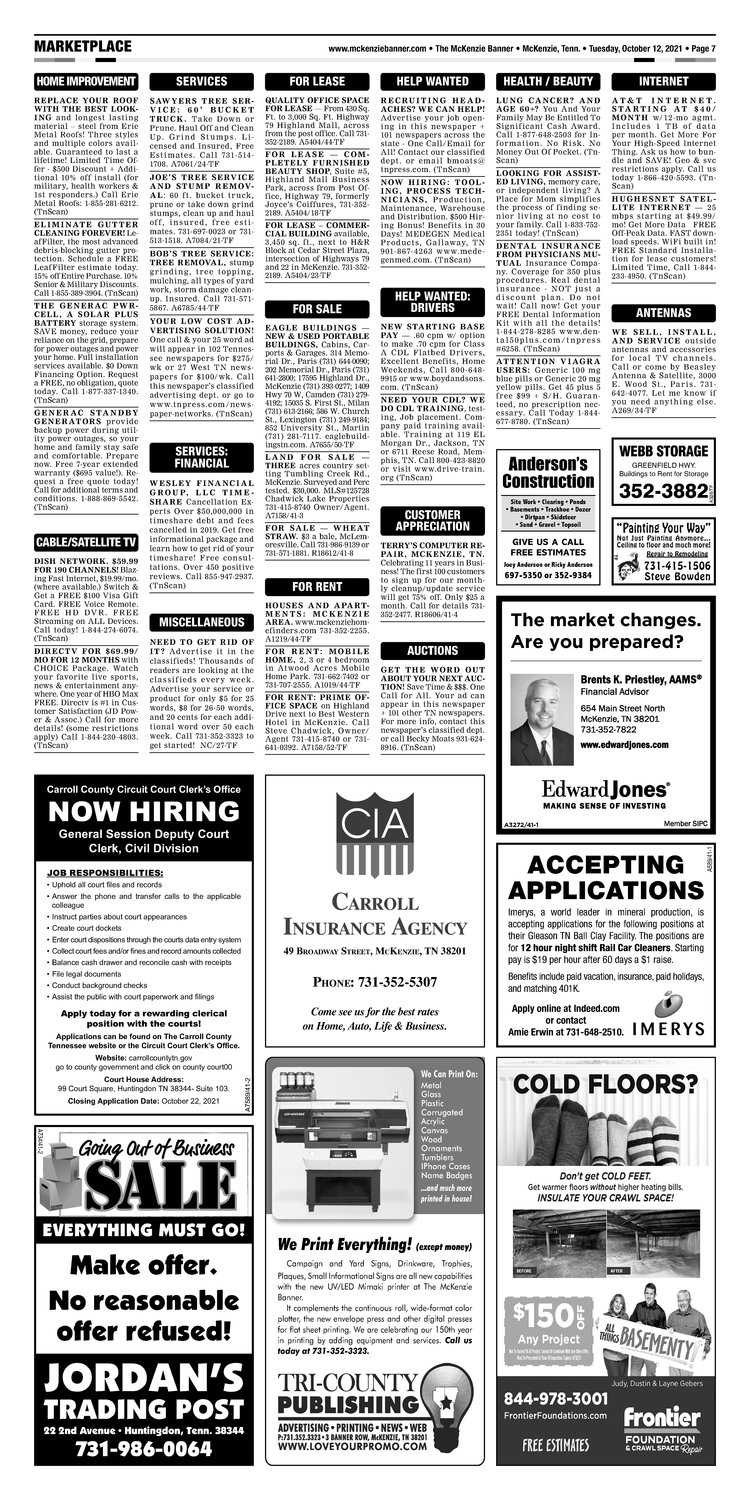 McKenzie Banner Classifieds 10-12-21