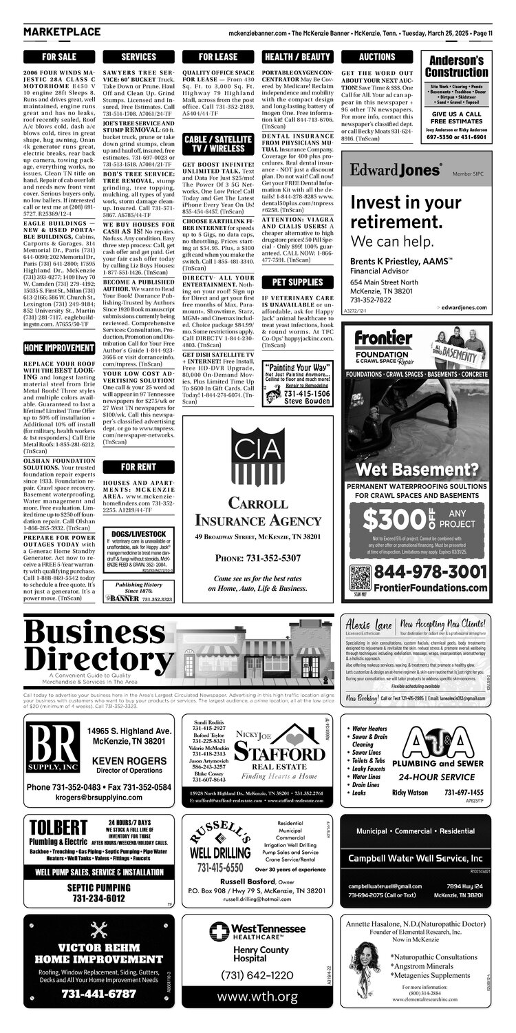 McKenzie Banner Marketplace 3-25-25