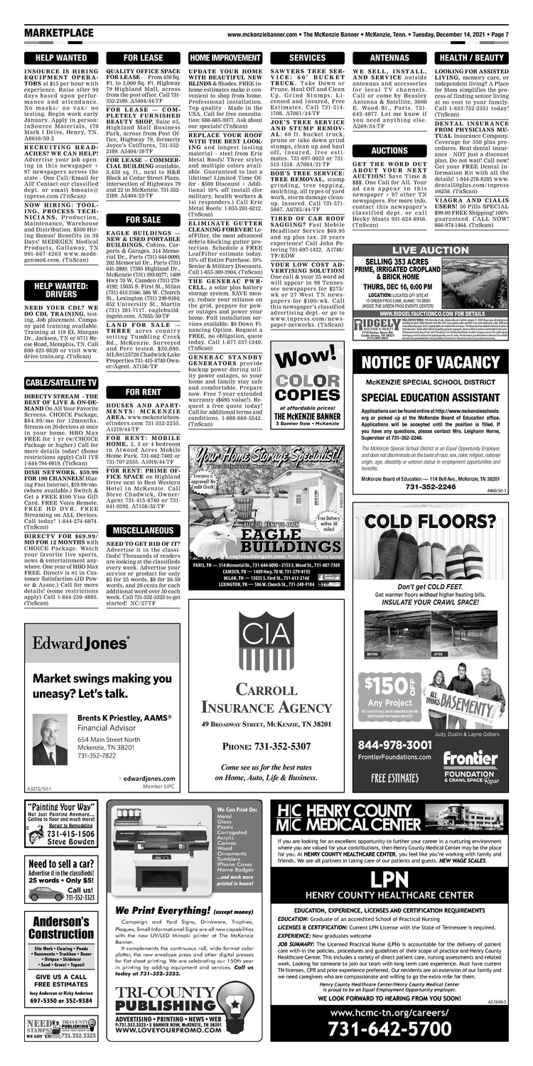 McKenzie Banner Classifieds 12-14-21