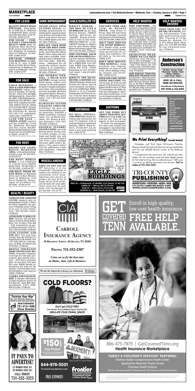 McKenzie Banner Classifieds 1-4-22