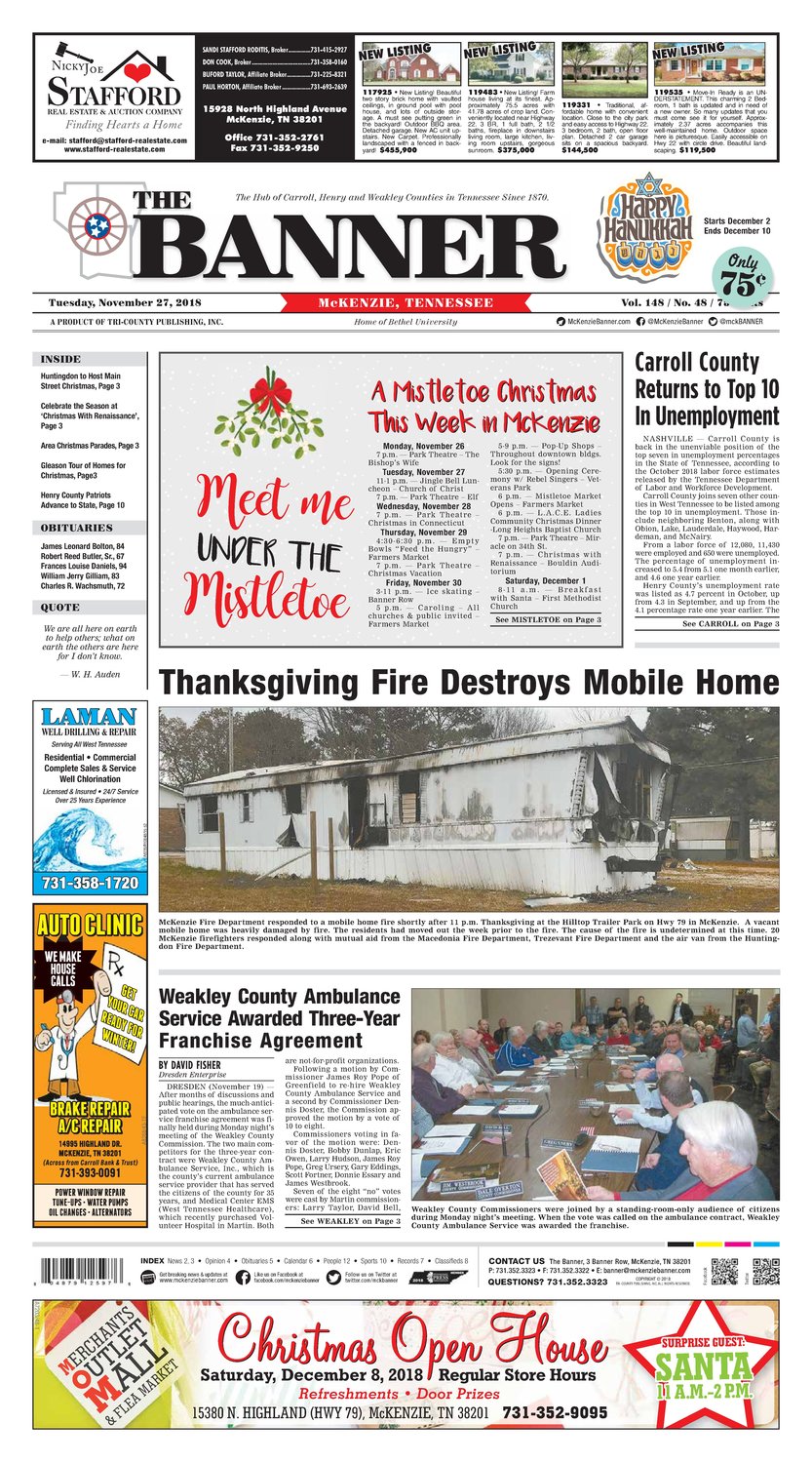 McKenzie Banner Nov. 27, 2018