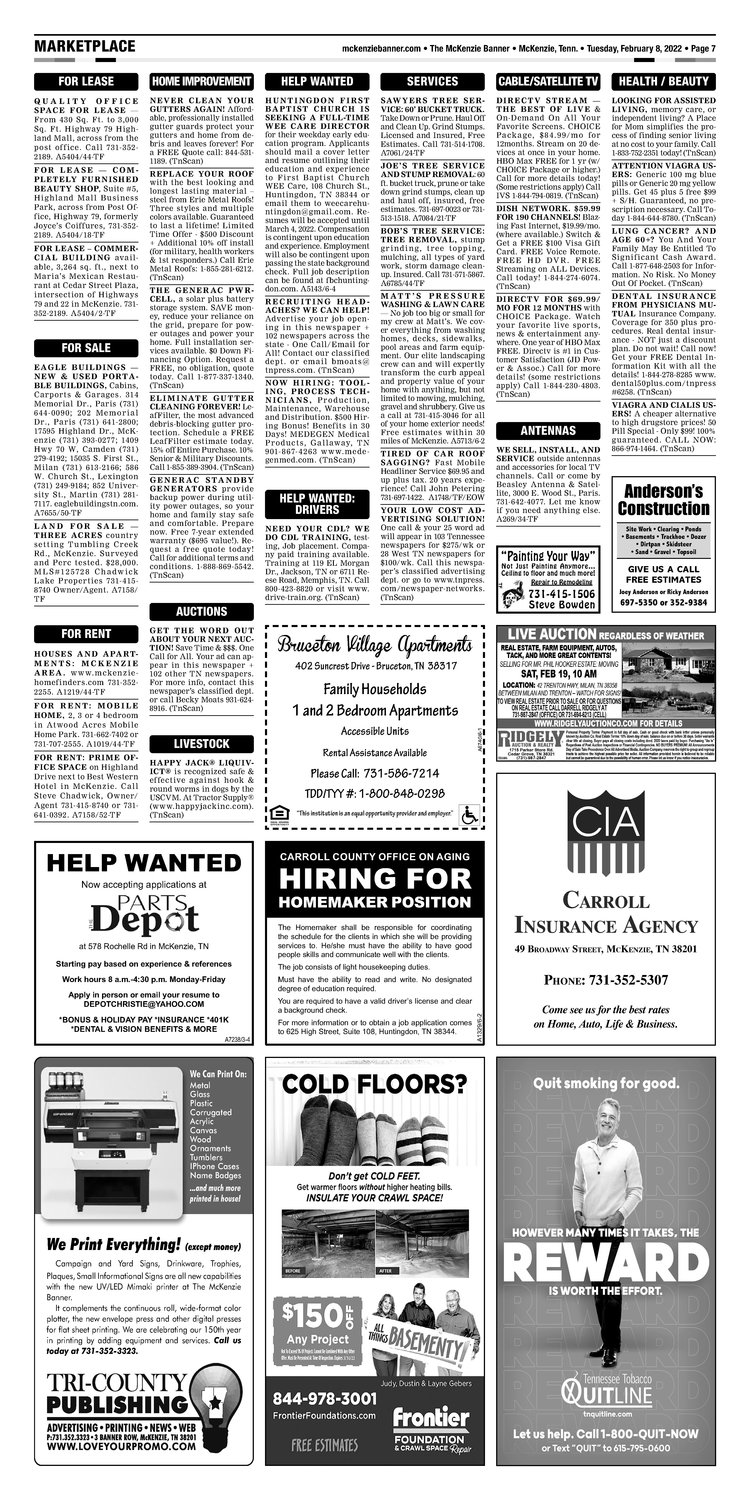 McKenzie Banner Classifieds 2-8-22
