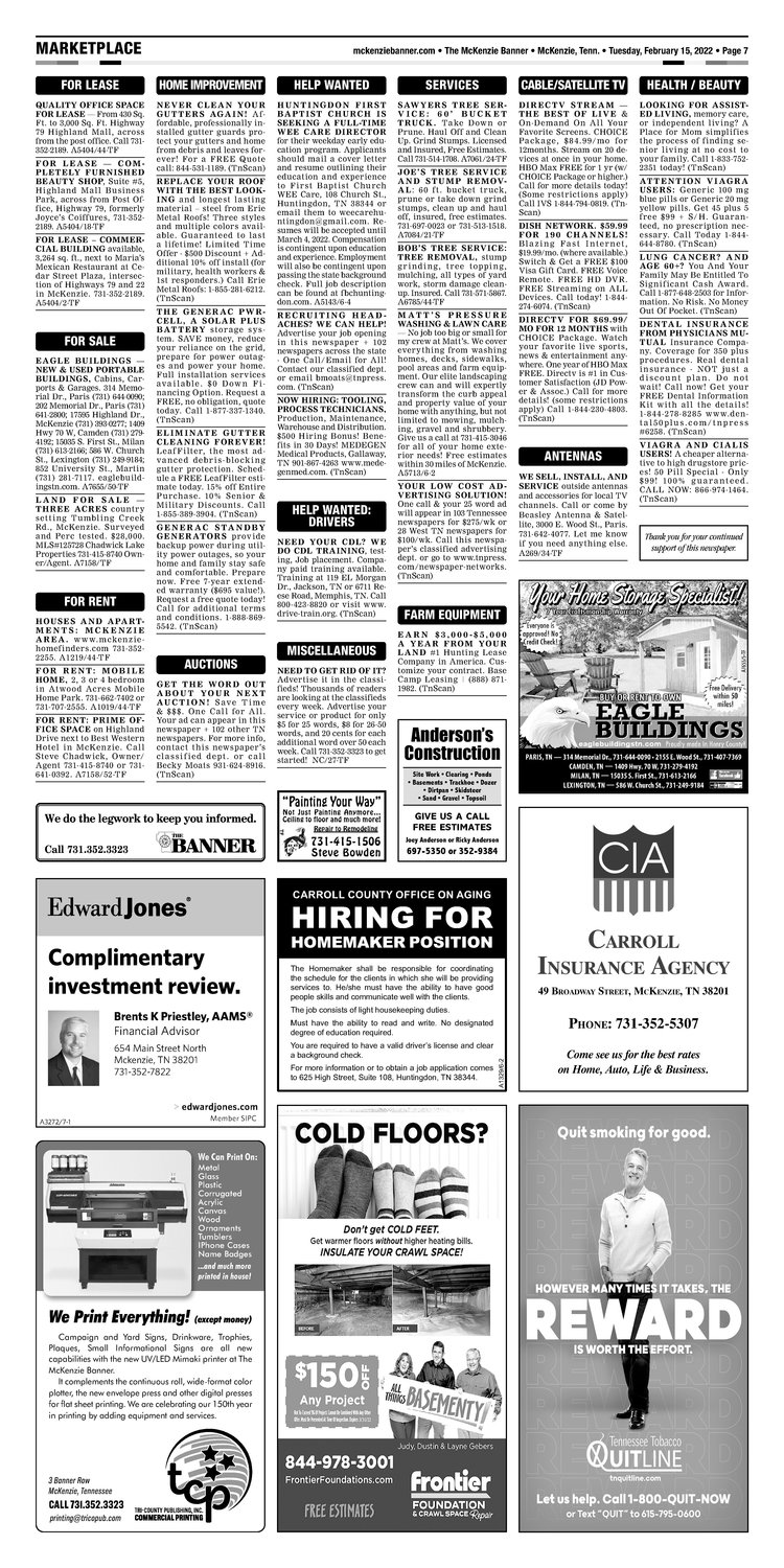 McKenzie Banner Classifieds 2-15-22