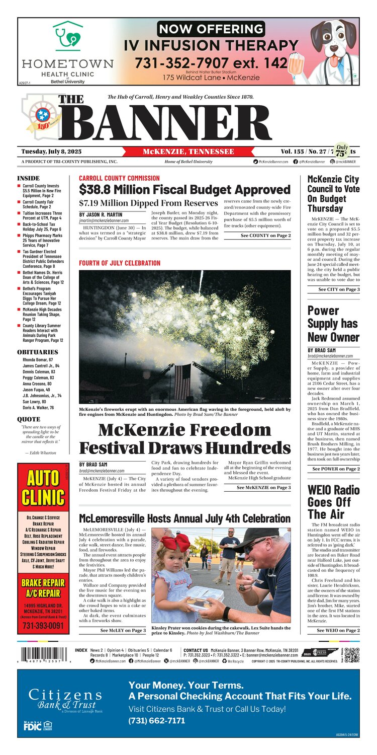 McKenzie Banner July 8, 2025