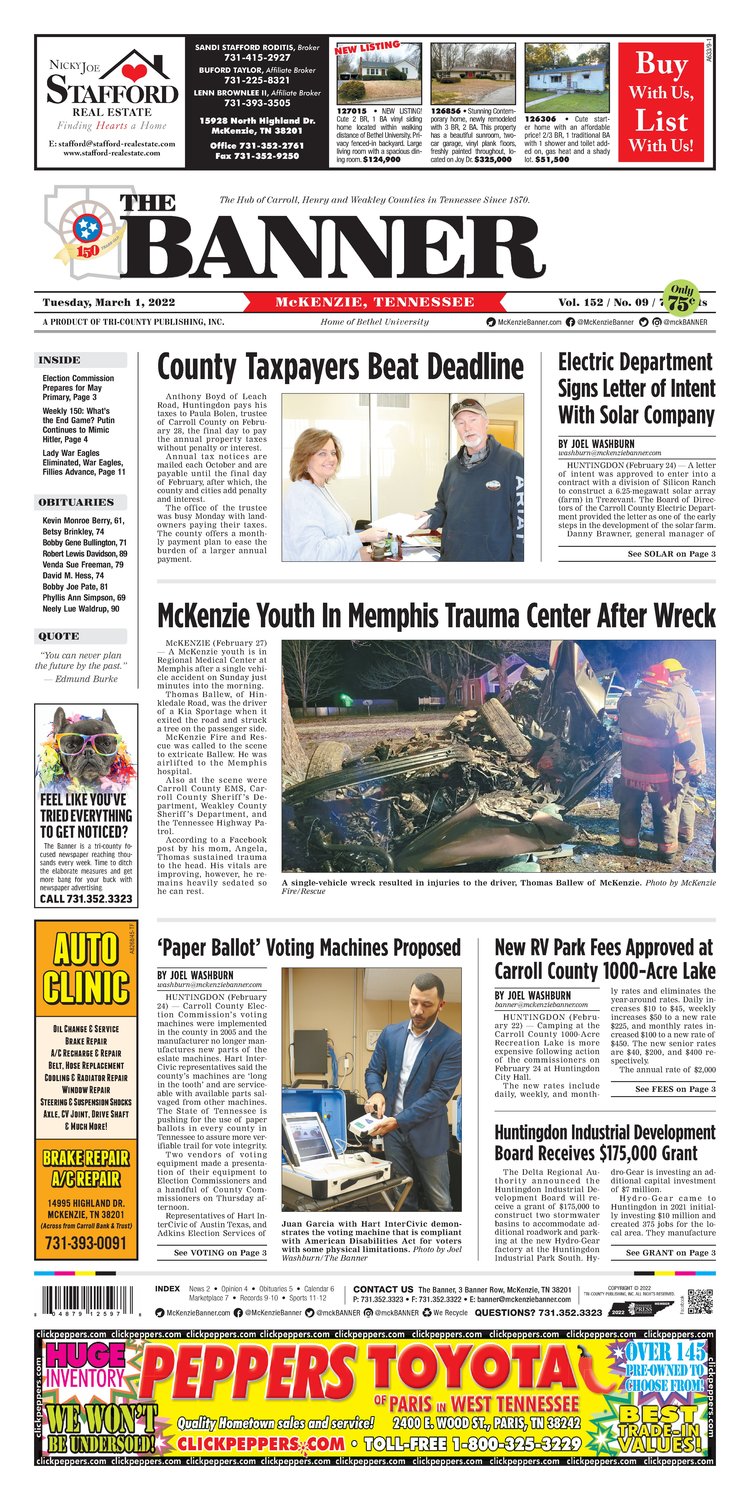 McKenzie Banner March 1, 2022