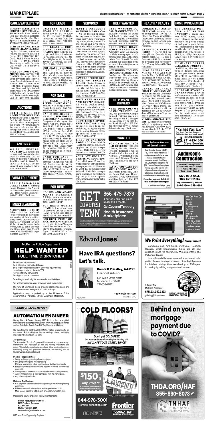 McKenzie Banner Classifieds 3-8-22