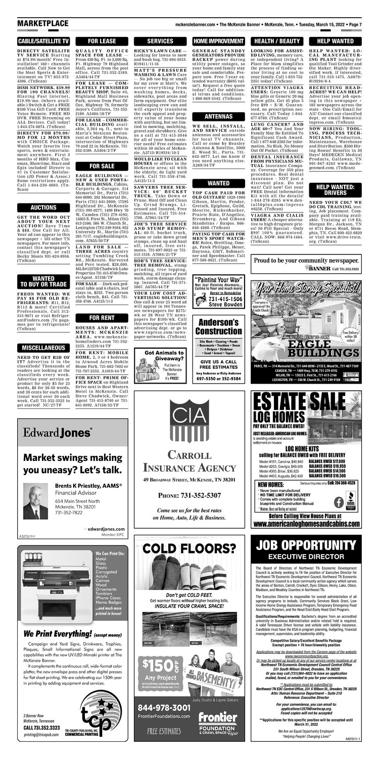 McKenzie Banner Classifieds 3-15-22