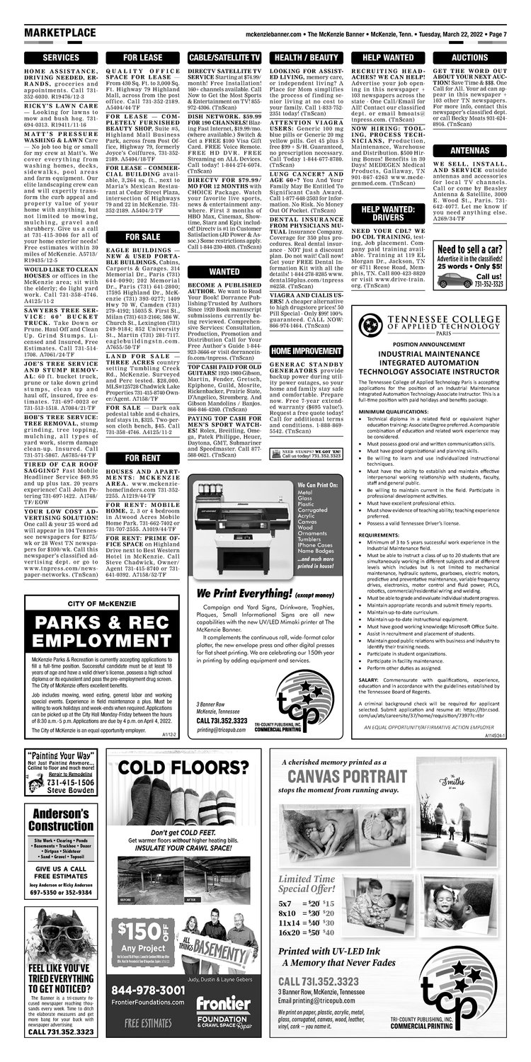 McKenzie Banner Classifieds 3-22-22