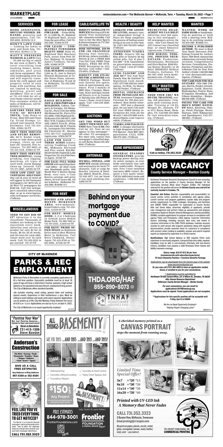 McKenzie Banner Classifieds 3-29-22