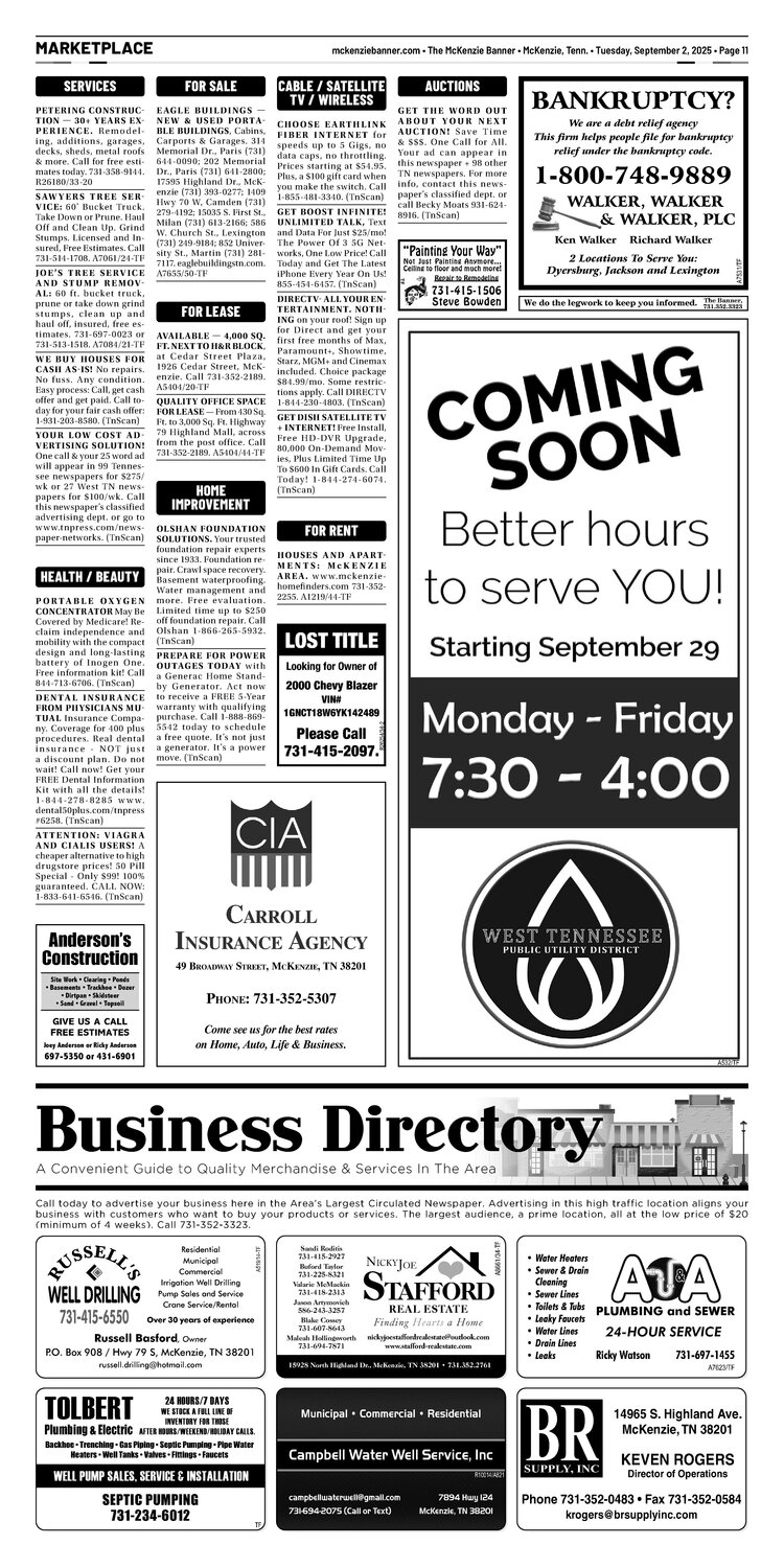 McKenzie Banner Marketplace 9-2-25