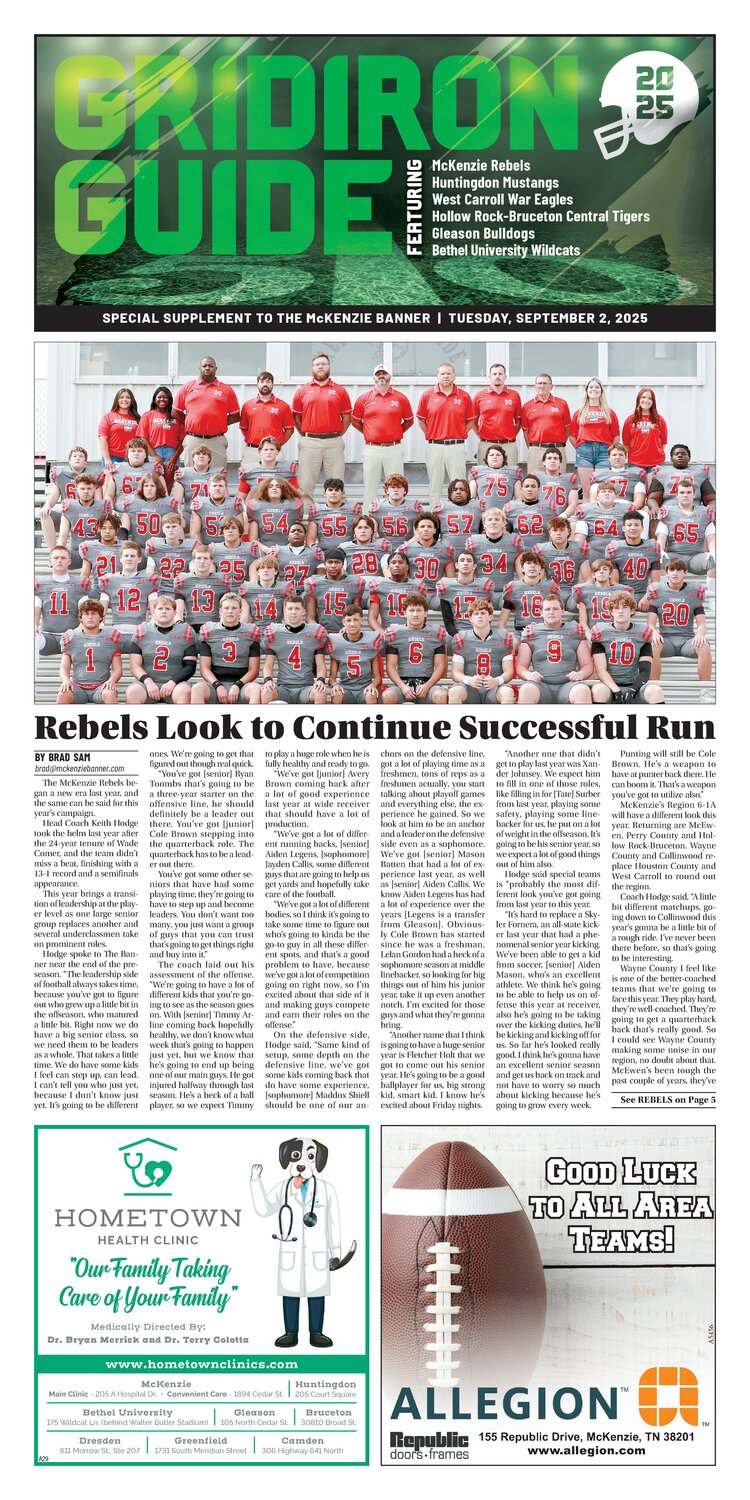 Gridiron Guide 2025: All Carroll County + Gleason