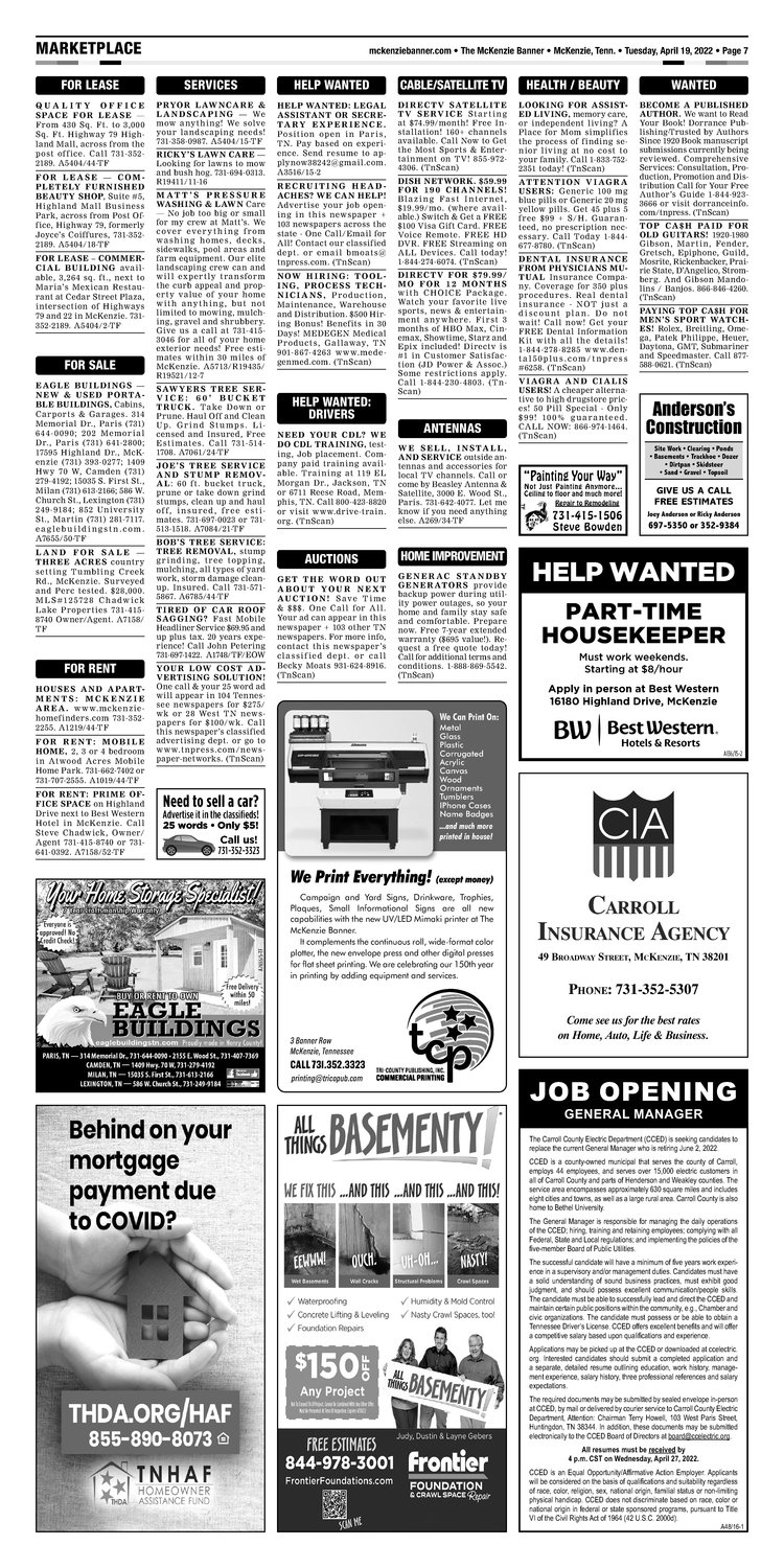 McKenzie Banner Classifieds 4-19-22