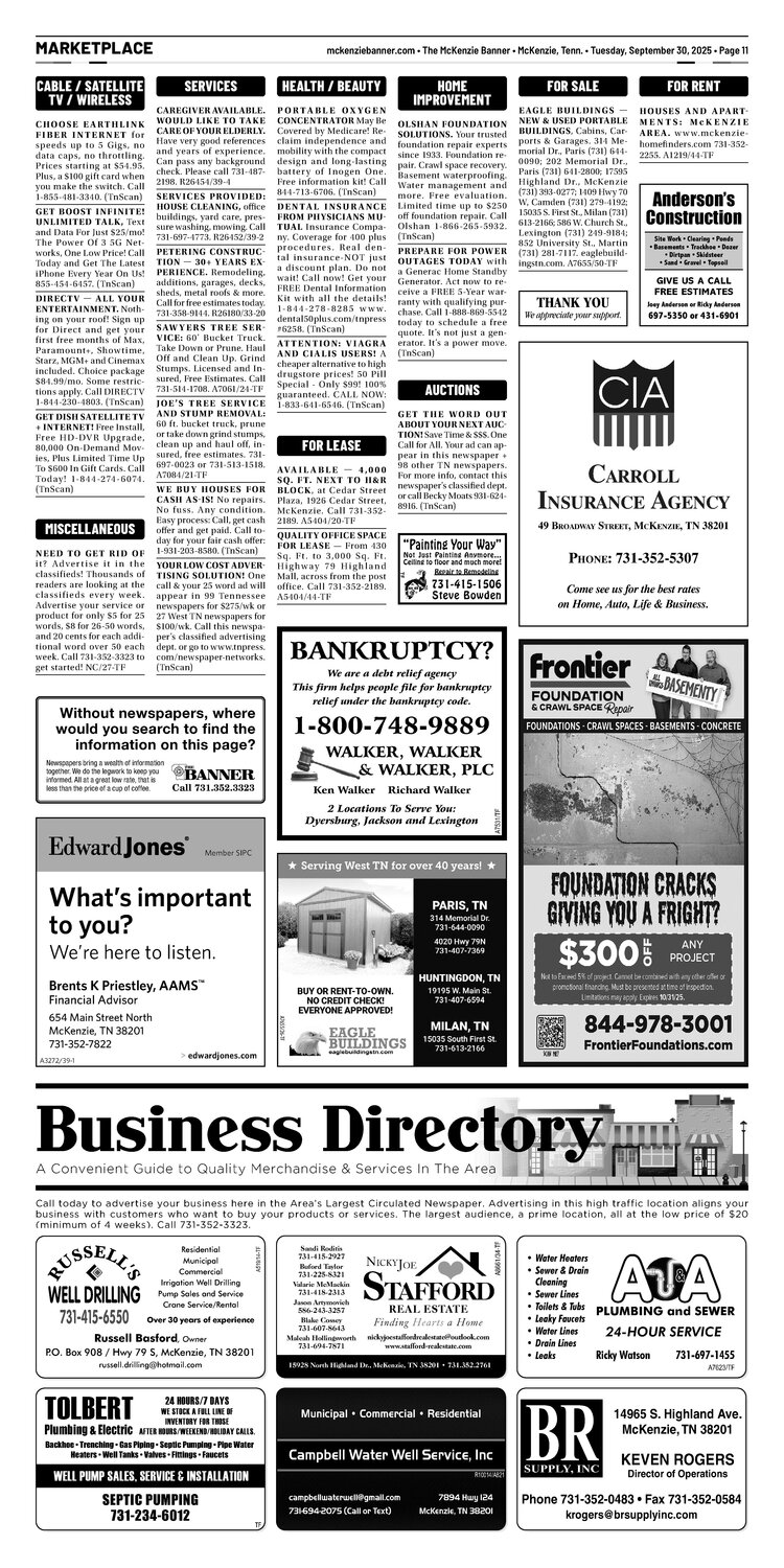 McKenzie Banner Marketplace 9-30-25