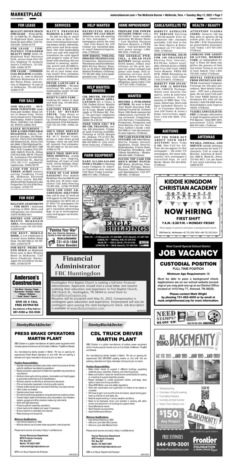 McKenzie Banner Classifieds 5-17-22