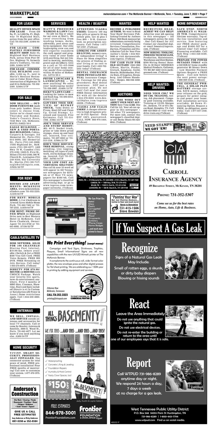 McKenzie Banner Classifieds 6-7-22