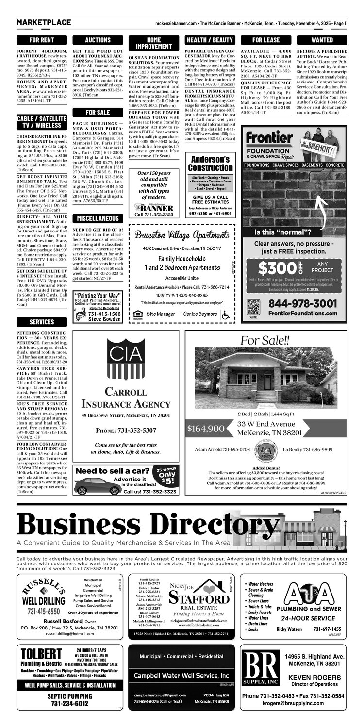 McKenzie Banner Marketplace 11-4-25