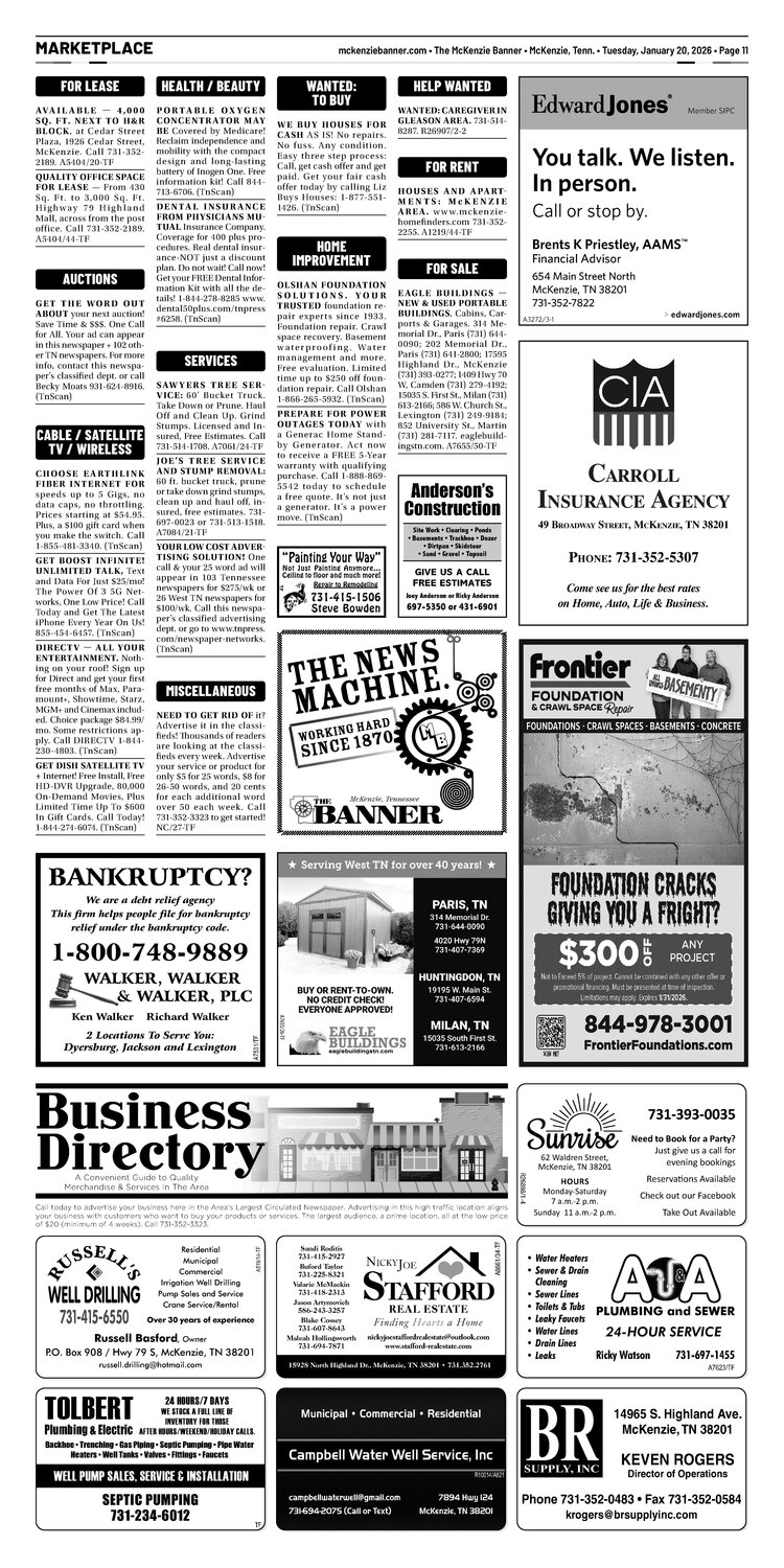 McKenzie Banner Marketplace 1-20-26
