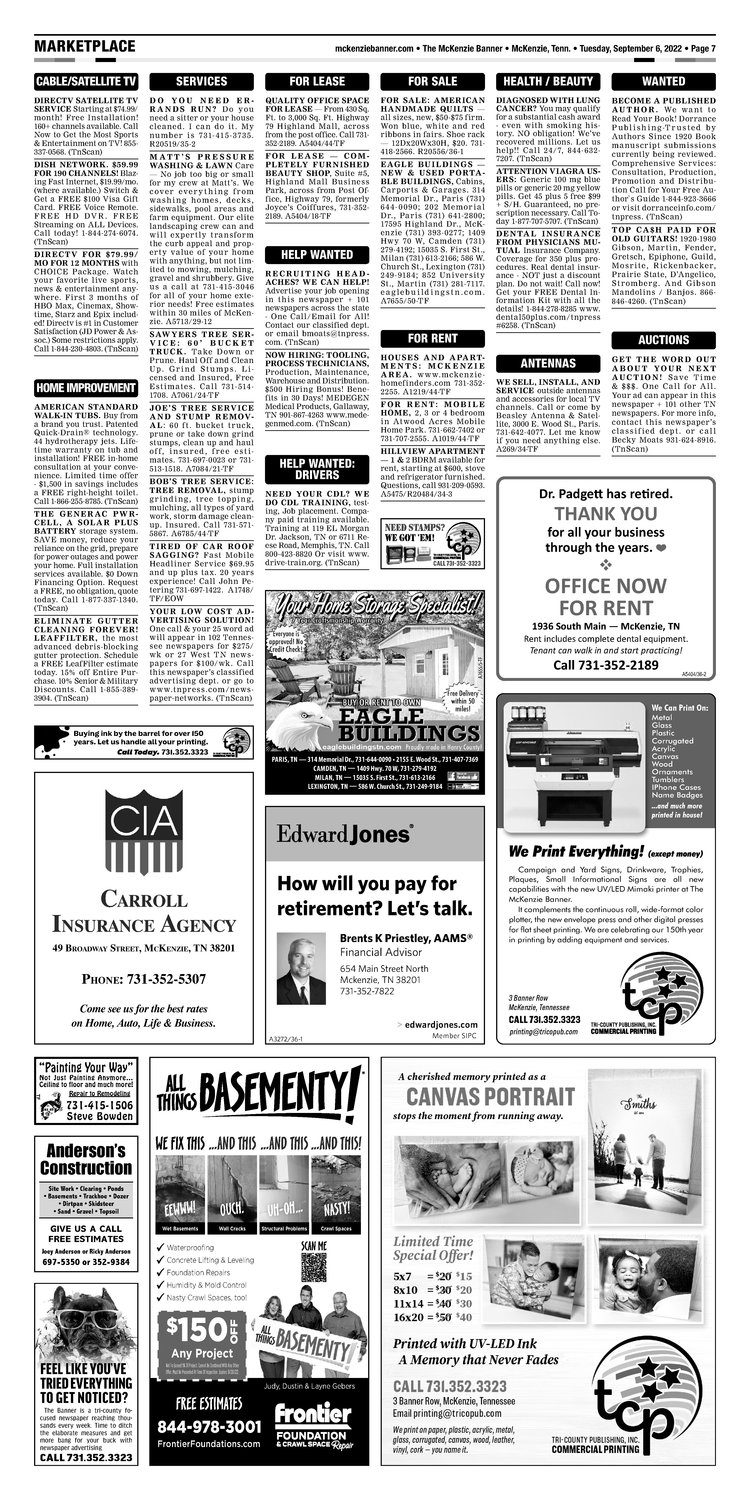 McKenzie Banner Classifieds 9-6-22