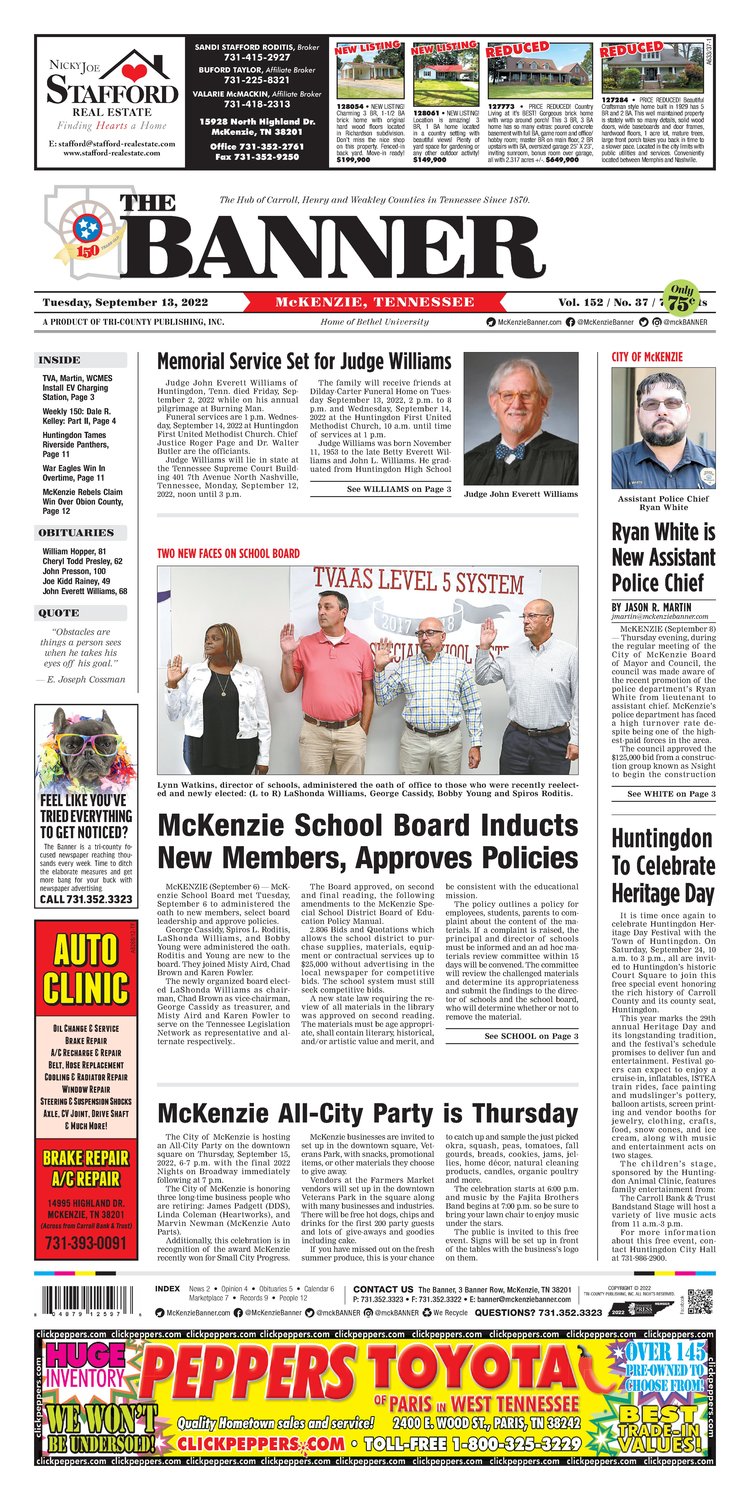 McKenzie Banner September 13, 2022