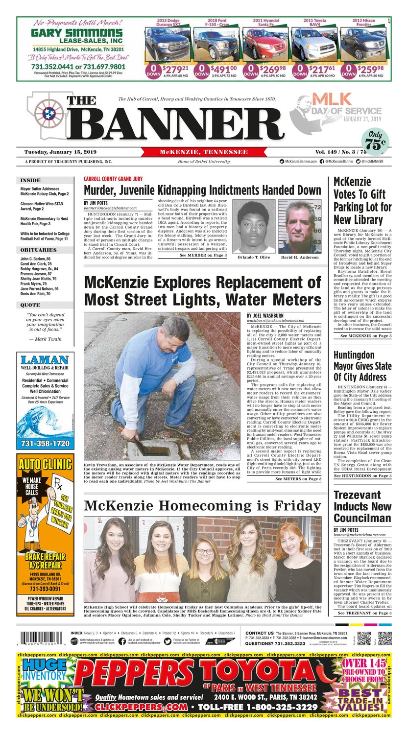 McKenzie Banner Jan. 15, 2019