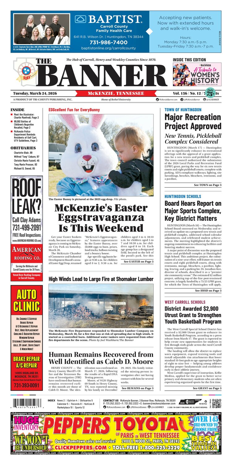 McKenzie Banner March 24, 2026 + A Tribute to Women's History 2026