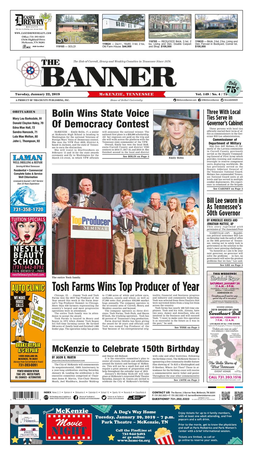 McKenzie Banner Jan. 22, 2019