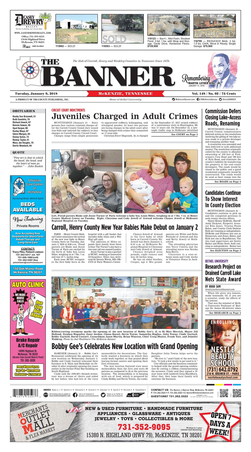 McKenzie Banner Jan. 9, 2018