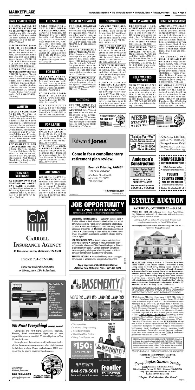 McKenzie Banner Classifieds 10-11-22