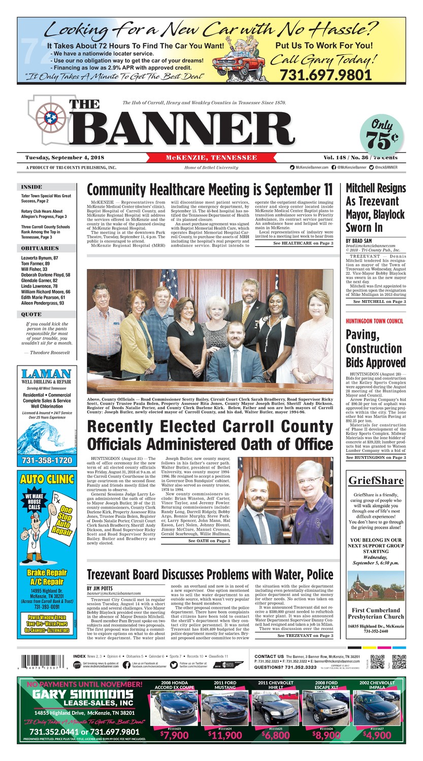 McKenzie Banner Sep. 4, 2018