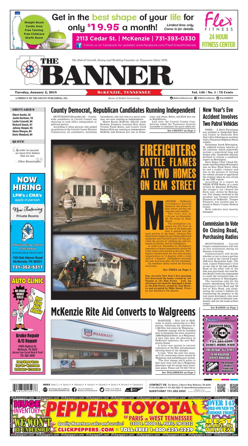 McKenzie Banner Jan. 2, 2018