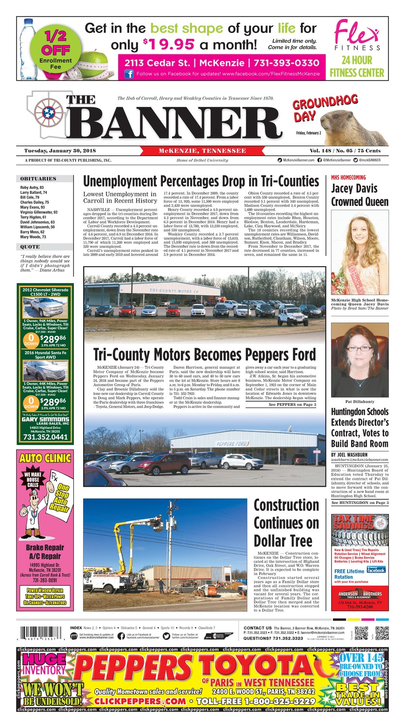 McKenzie Banner Jan. 30, 2018