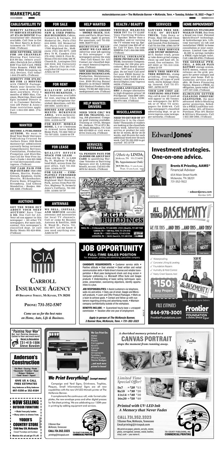 McKenzie Banner Classifieds 10-18-22