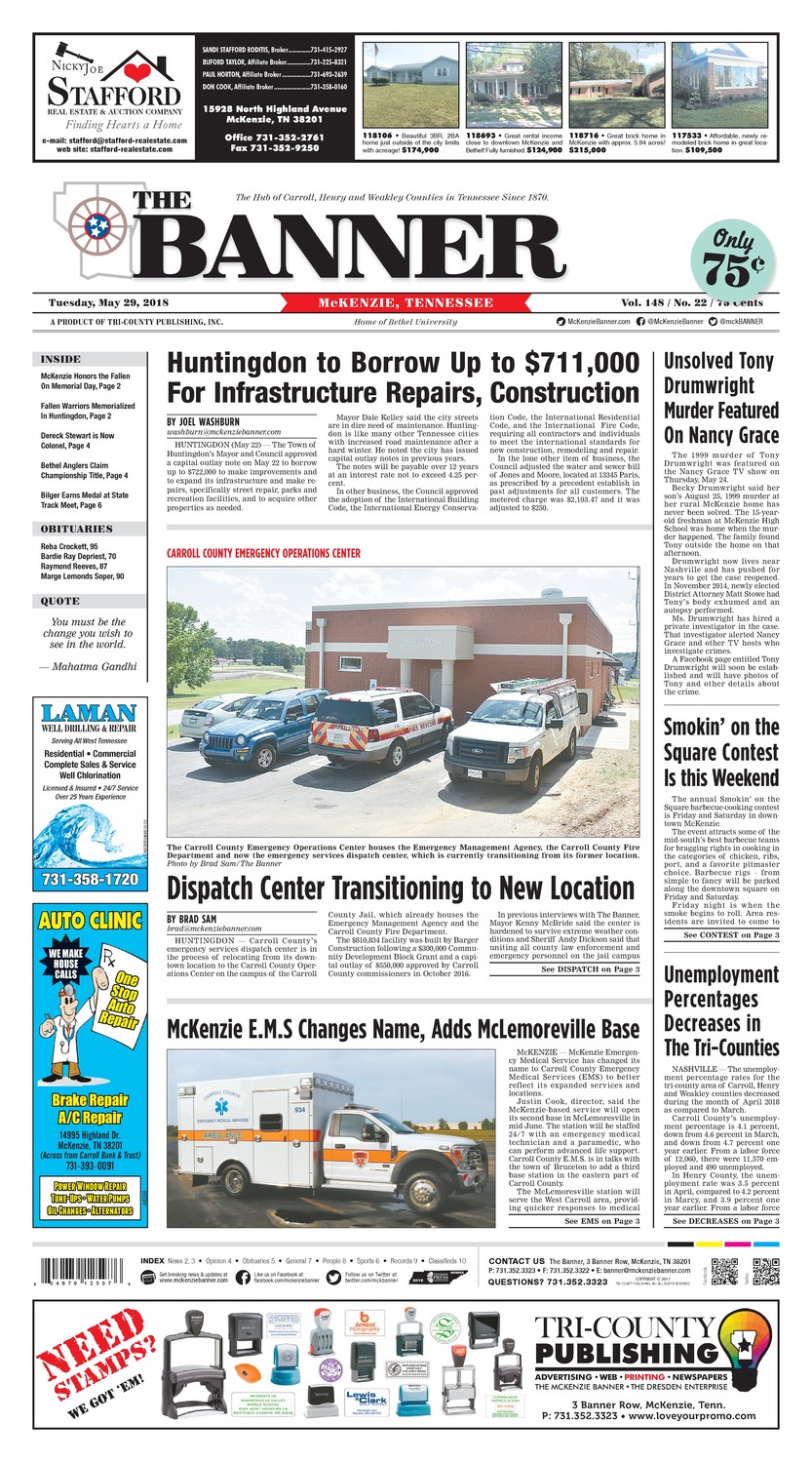 McKenzie Banner May. 29, 2018